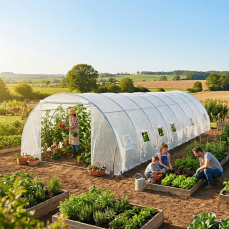 Tunnelgewächshaus 4x10m BIANCA mit verstärkter PE-Folie - Green Protect
