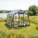 Gewächshaus S104H 9,12 m² aus schwarzem Aluminium und Sicherheitsglas BLACKLINE – ACD
