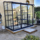 Gewächshaus Melissa 2,5m² in Anthrazit aus Aluminium und Sicherheitsglas + Fundamentrahmen inkl. - Natura Lams