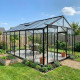 Gewächshaus R307H 15,88m² aus schwarzem Aluminium und Sicherheitsglas BLACKLINE – ACD