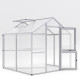 Gewächshaus 5,06m² aus Aluminium und 16mm Polycarbonatplatten Iris II - pressblank - KGT