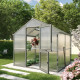 Gewächshaus 5,06m² aus Aluminium und 16mm Polycarbonatplatten Iris II - anthrazit-grau - KGT