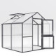 Gewächshaus 5,06m² aus Aluminium und 16mm Polycarbonatplatten Iris II - anthrazit-grau - KGT