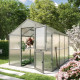 Gewächshaus 7,53m² aus Aluminium und 16mm Polycarbonatplatten Iris III - anthrazit-grau - KGT