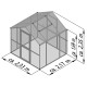 Gewächshaus 5,06m² aus Aluminium, 4mm Sicherheitsglas und Polycarbonatplatten Aptasia III-small - anthrazit-grau - KGT