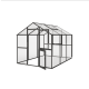 Gewächshaus 7,53m² aus Aluminium, 4mm Sicherheitsglas und Polycarbonatplatten Aptasia III - anthrazit-grau - KGT