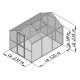 Gewächshaus 7,53m² aus Aluminium, 4mm Sicherheitsglas und Polycarbonatplatten Aptasia III - anthrazit-grau - KGT