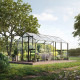 Gewächshaus 10m² aus Aluminium, 4mm Sicherheitsglas und Polycarbonatplatten Aptasia IV - anthrazit-grau - KGT
