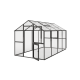 Gewächshaus 10m² aus Aluminium, 4mm Sicherheitsglas und Polycarbonatplatten Aptasia IV - anthrazit-grau - KGT