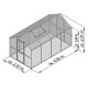 Gewächshaus 10m² aus Aluminium, 4mm Sicherheitsglas und Polycarbonatplatten Aptasia IV - anthrazit-grau - KGT