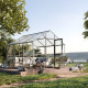 Gewächshaus 9,59m² aus Aluminium, 4mm Sicherheitsglas und Polycarbonatplatten Ortasia III - anthrazit-grau - KGT