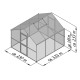 Gewächshaus 9,59m² aus Aluminium, 4mm Sicherheitsglas und Polycarbonatplatten Ortasia III - anthrazit-grau - KGT