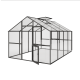 Gewächshaus 12,74m² aus Aluminium, 4mm Sicherheitsglas und Polycarbonatplatten Ortasia IV - anthrazit-grau - KGT