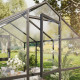 Gewächshaus 12,74m² aus Aluminium, 4mm Sicherheitsglas und Polycarbonatplatten Ortasia IV - anthrazit-grau - KGT