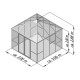 Gewächshaus 9m² aus Aluminium, 4mm Sicherheitsglas und Polycarbonatplatten PaviLux - anthrazit-grau - KGT