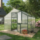 Gewächshaus 9,59m² aus Aluminium und 16mm Polycarbonatplatten Nelke III - grün - KGT