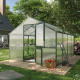 Gewächshaus 12,74m² aus Aluminium und 16mm Polycarbonatplatten Nelke IV - grün - KGT