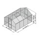Gewächshaus 12,74m² aus Aluminium und 16mm Polycarbonatplatten Nelke IV - anthrazit-grau - KGT