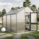 Gewächshaus 9,59m² aus Aluminium und 16mm Polycarbonatplatten Dahlie III - grün - KGT