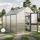 Gewächshaus 9,59m² aus Aluminium und 16mm Polycarbonatplatten Dahlie III - anthrazit-grau - KGT