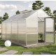 Gewächshaus 12,74m² aus Aluminium und 16mm Polycarbonatplatten Dahlie IV - pressblank - KGT