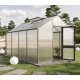 Gewächshaus 12,74m² aus Aluminium und 16mm Polycarbonatplatten Dahlie IV - grün - KGT