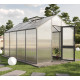 Gewächshaus 12,74m² aus Aluminium und 16mm Polycarbonatplatten Dahlie IV - anthrazit-grau - KGT
