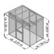 Gewächshaus mit Pultdach 3,49m² aus Aluminium und 16mm Polycarbonatplatten Santini II-S - anthrazit-grau - KGT