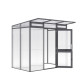 Gewächshaus mit Pultdach 3,49m² aus Aluminium und 16mm Polycarbonatplatten Santini II-S - anthrazit-grau - KGT