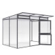 Gewächshaus mit Pultdach 6,06m² aus Aluminium und 16mm Polycarbonatplatten Santini II - anthrazit-grau - KGT