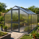 Gewächshaus 10m² aus Aluminium und 10mm Polycarbonatplatten Rose IV - anthrazit-grau - KGT