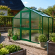Gewächshaus 5,06m² aus Aluminium und 10mm Polycarbonatplatten Rose II - moosgrün - KGT
