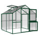 Gewächshaus 5,06m² aus Aluminium und 10mm Polycarbonatplatten Rose II - moosgrün - KGT