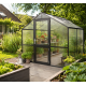 Gewächshaus 5,06m² aus Aluminium und 10mm Polycarbonatplatten Rose II - anthrazit-grau - KGT