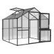 Gewächshaus 5,06m² aus Aluminium und 10mm Polycarbonatplatten Rose II - anthrazit-grau - KGT