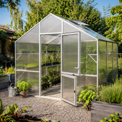 Gewächshaus 9,59m² aus Aluminium und 10mm Polycarbonatplatten Lilie III - pressblank - KGT