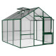 Gewächshaus 9,59m² aus Aluminium und 10mm Polycarbonatplatten Lilie III - moosgrün - KGT