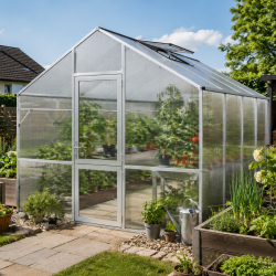 Gewächshaus 12,74m² aus Aluminium und 10mm Polycarbonatplatten Lilie IV - pressblank - KGT