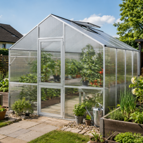 Gewächshaus 12,74m² aus Aluminium und 10mm Polycarbonatplatten Lilie IV - pressblank - KGT