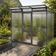 Gewächshaus mit Pultdach 6,06m² aus Aluminium und 10mm Polycarbonatplatten Linea II - anthrazit-grau - KGT