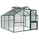 Gewächshaus 9,59m² aus Aluminium und 10mm Polycarbonatplatten Orchidee III - moosgrün - KGT