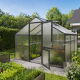 Gewächshaus 9,59m² aus Aluminium und 10mm Polycarbonatplatten Orchidee III - anthrazit-grau - KGT