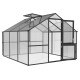 Gewächshaus 9,59m² aus Aluminium und 10mm Polycarbonatplatten Orchidee III - anthrazit-grau - KGT