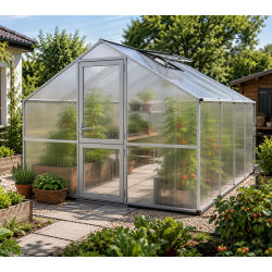 Gewächshaus 12,74m² aus Aluminium und 10mm Polycarbonatplatten Orchidee IV - pressblank - KGT