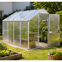 Gewächshaus 6,81m² aus Aluminium und 6mm Polycarbonatplatten Callas IV - pressblank - KGT