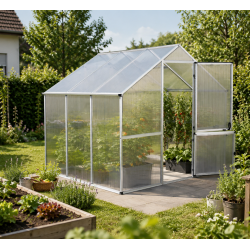 Gewächshaus 6,06m² aus Aluminium und 6mm Polycarbonatplatten Enzian III - pressblank - KGT