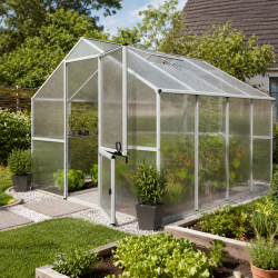Gewächshaus 8,01m² aus Aluminium und 6mm Polycarbonatplatten Enzian IV - pressblank - KGT