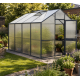 Gewächshaus 12,74m² aus Aluminium und 16mm Polycarbonatplatten Dahlie IV - anthrazit-grau - KGT