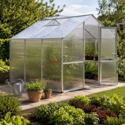 Gewächshaus 9,59m² aus Aluminium und 16mm Polycarbonatplatten Nelke III - pressblank - KGT