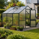 Gewächshaus 9,59m² aus Aluminium und 16mm Polycarbonatplatten Nelke III - grün - KGT